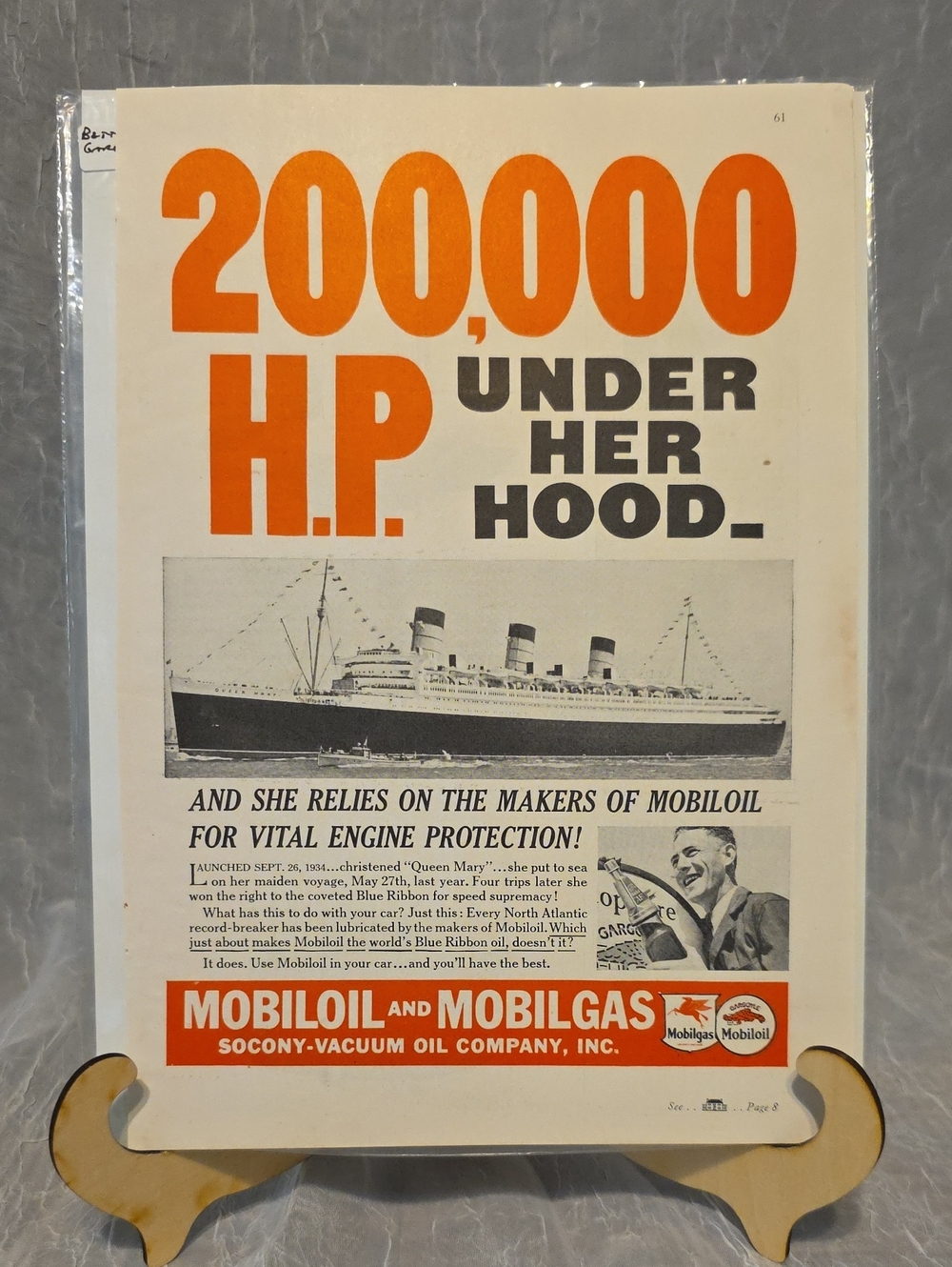 Mobiloil & Mobilgas Vintage Advertisement 1937